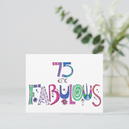 75 en Fabulous Gefeliciteerd met je 75e verjaardag Briefkaart (Staand voorkant)