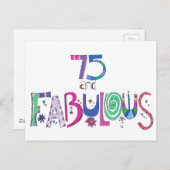 75 en Fabulous Gefeliciteerd met je 75e verjaardag Briefkaart (Voorkant / Achterkant)