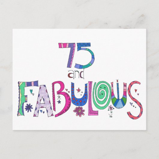 75 en Fabulous Gefeliciteerd met je 75e verjaardag Briefkaart (Voorkant)