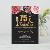 75 en fantastische verjaardagsuitnodiging voor vro kaart (Staand voorkant)