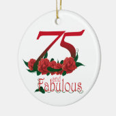 75 en geweldig 75e verjaardag keramisch ornament (Links)