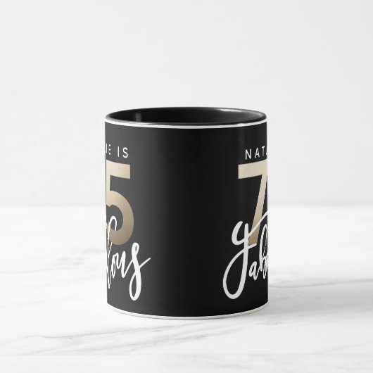 75 en geweldig goud met een metallische verjaardag mok (Midden)