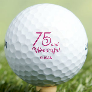 75 en Wondervol Cadeau voor nicht – Roze Schrift Golfballen