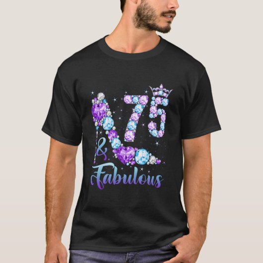 75 Fabulous 75Th Diamond Crown Shoes 75 T-shirt (Voorkant)