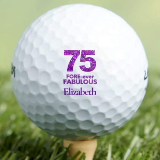 75 FOREVER-ever Fabulous 75th Birthday Purple Flow Golfballen