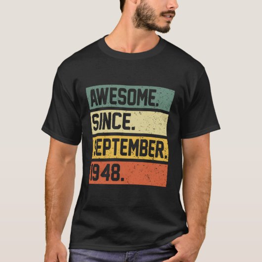 75 Geweldige sinds september 1948 75th T-shirt (Voorkant)