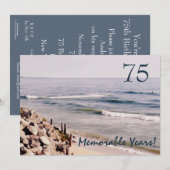 75 Herdenkingsjaren/Birthday Party-Ocean Kaart (Voorkant / Achterkant)