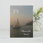 75 Herdenkingsjaren/Zeilboot-Birthday Kaart (Staand voorkant)