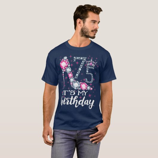 75 Het is mijn geboortedag 1945 75e verjaardag cad T-shirt (Voorkant volledig)