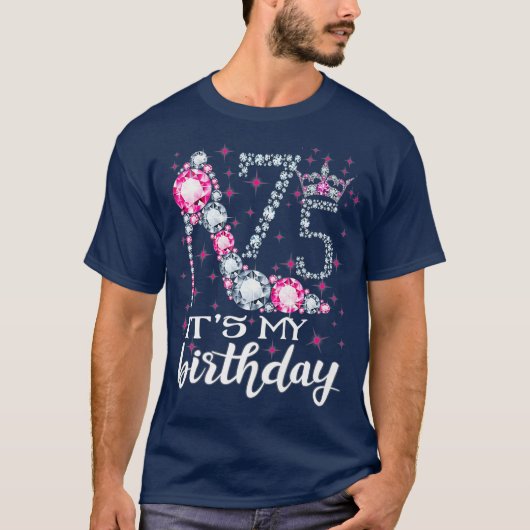 75 Het is mijn geboortedag 1945 75e verjaardag cad T-shirt (Voorkant)