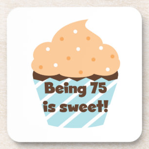 75 is Sweet Birthday T-shirts en cadeautjes Bier Onderzetter