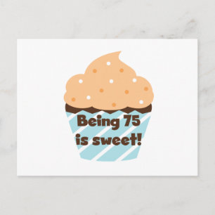 75 is Sweet Birthday T-shirts en cadeautjes Briefkaart