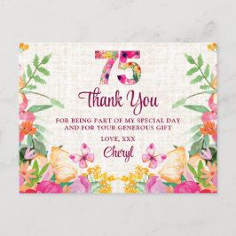 75 Jaar Bloemen Bloemlinnen 75ste Verjaardag Bedan Briefkaart