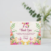 75 Jaar Bloemen Bloemlinnen 75ste Verjaardag Bedan Briefkaart (Staand voorkant)