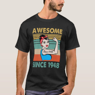 75 jaar Geweldige sinds 1948 75e verjaardag T-shirt