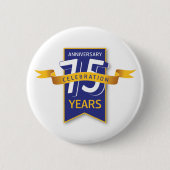 75 Jaar Jubileum Design Ronde Button 5,7 Cm (Voorkant)