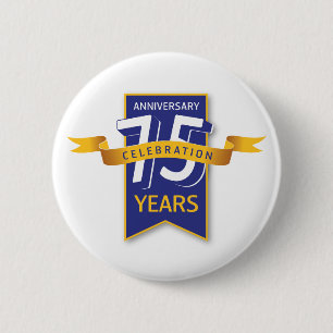 75 Jaar Jubileum Design Ronde Button 5,7 Cm