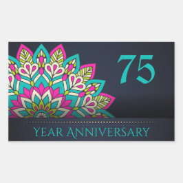 75 jaar Jubileum envelopzegel Rechthoekige Sticker