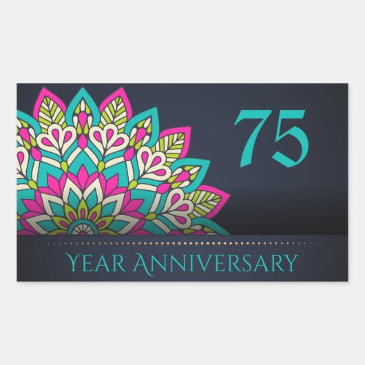 75 jaar Jubileum envelopzegel Rechthoekige Sticker (Voorkant)