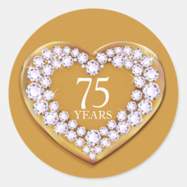 75 jaar jubileum gouden diamanten hart stickers