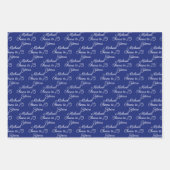 75 jaar Marine Blue 75th Inpakpapier Vel (Voorkant 3)