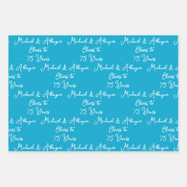 75 jaar Marine Blue 75th Jubileum Inpakpapier Vel