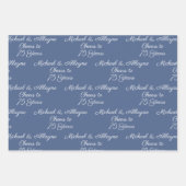 75 jaar Navy Blue 75th Jubileum Inpakpapier Vel (Voorkant 3)
