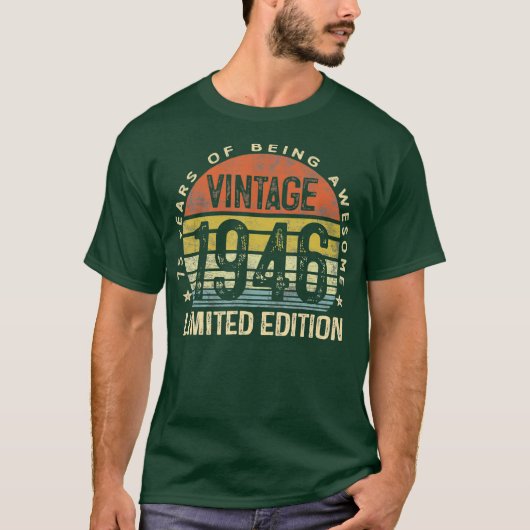 75 jaar Old Gifts  1946 Limited Edition T-shirt (Voorkant)