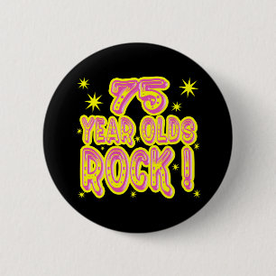 75 jaar Olds Rock! (Roze) Button