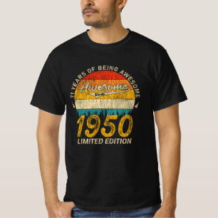 75 jaar oud 1950 Retro Geweldige 75ste verjaardags T-shirt