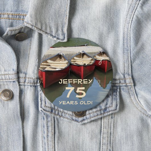 75 jaar oud, drie rode kano's Button Pin (In situ)