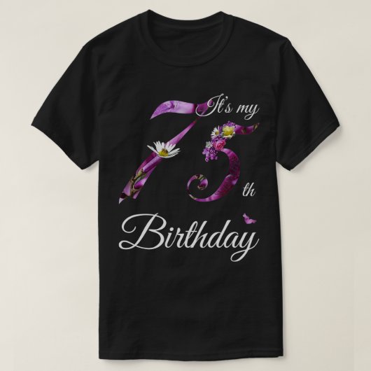 75 jaar oud Floral 1947 Het is mijn 75e verjaardag T-shirt (Design voorkant)