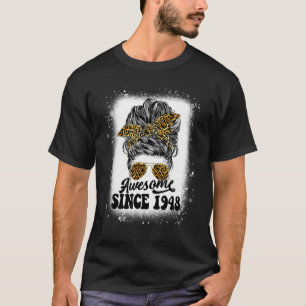 75 jaar oud Geweldige sinds 1948 75e luipaard T-shirt
