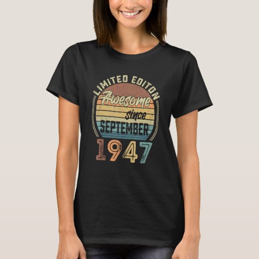 75 jaar oud Geweldige Sinds september 1947 75th bi T-shirt (Voorkant)