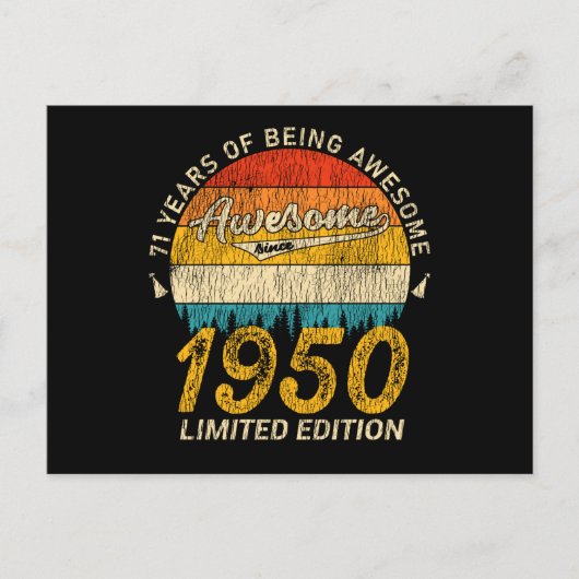 75 Jaar Oud Retro Awesome 75ste Verjaardag Cadeau Briefkaart (Voorkant)