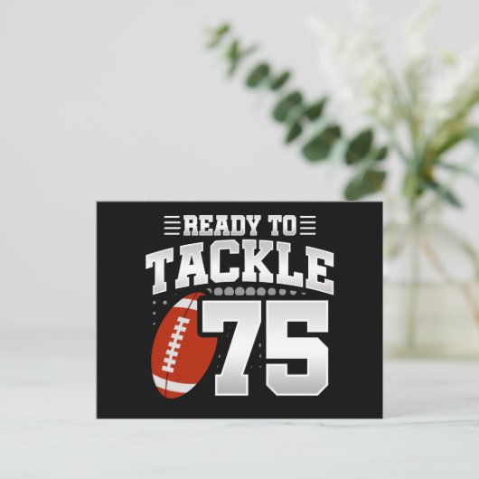 75 Jaar Oud Tackle Football Party 75e Verjaardag Briefkaart (Staand voorkant)