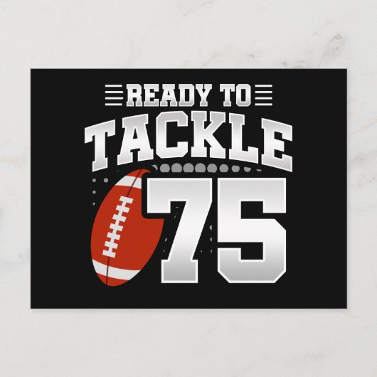 75 Jaar Oud Tackle Football Party 75e Verjaardag Briefkaart (Voorkant)