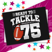 75 Jaar Oud Tackle Football Party 75e Verjaardag Briefkaart