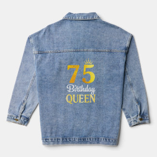 75 jaar oud verjaardag blij om mij u koningin oma denim jacket