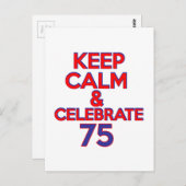 75 jaar oud verjaardagsontwerp briefkaart (Voorkant / Achterkant)