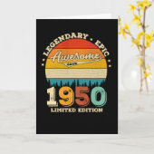 75 jaar oude Bday 1950 Geweldige 75ste verjaardags Kaart (Gele Bloem)