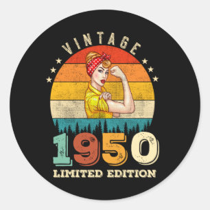75 jaar oude Bday 1950 Vintage 75ste Verjaardag Vr Ronde Sticker