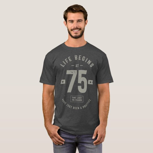 75 jaar oude bruistocht t-shirt (Voorkant volledig)