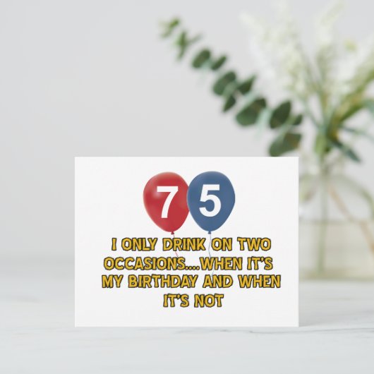 75 jaar oude design briefkaart (Staand voorkant)