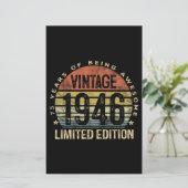 75 jaar oude geschenken  1946 Birthday Briefpapier (Staand voorkant)