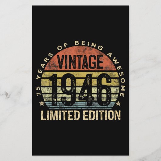 75 jaar oude geschenken  1946 Birthday Briefpapier (Voorkant)