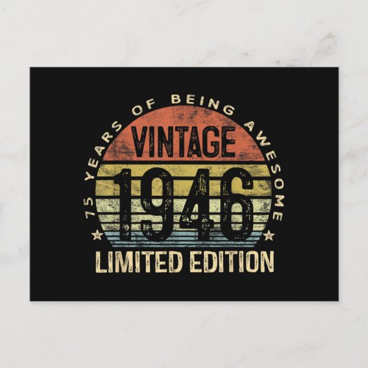 75 jaar oude geschenken  1946 Birthday Feestdagenkaart (Voorkant)