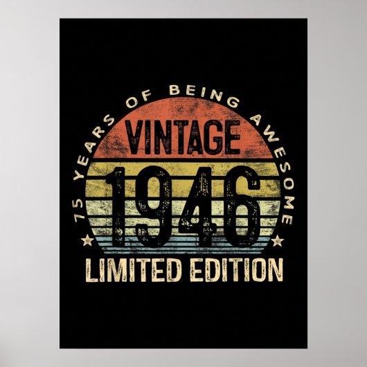75 jaar oude geschenken  1946 Birthday Poster (Voorkant)