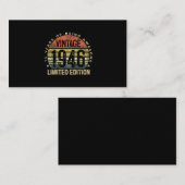 75 jaar oude geschenken  1946 Birthday Visitekaartje (Voorkant / Achterkant)