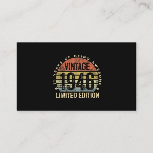 75 jaar oude geschenken  1946 Birthday Visitekaartje (Voorkant)